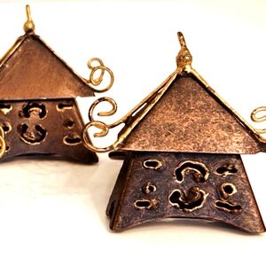 Set of Brass Vintage Pagoda Napkin Rings- Set of 4